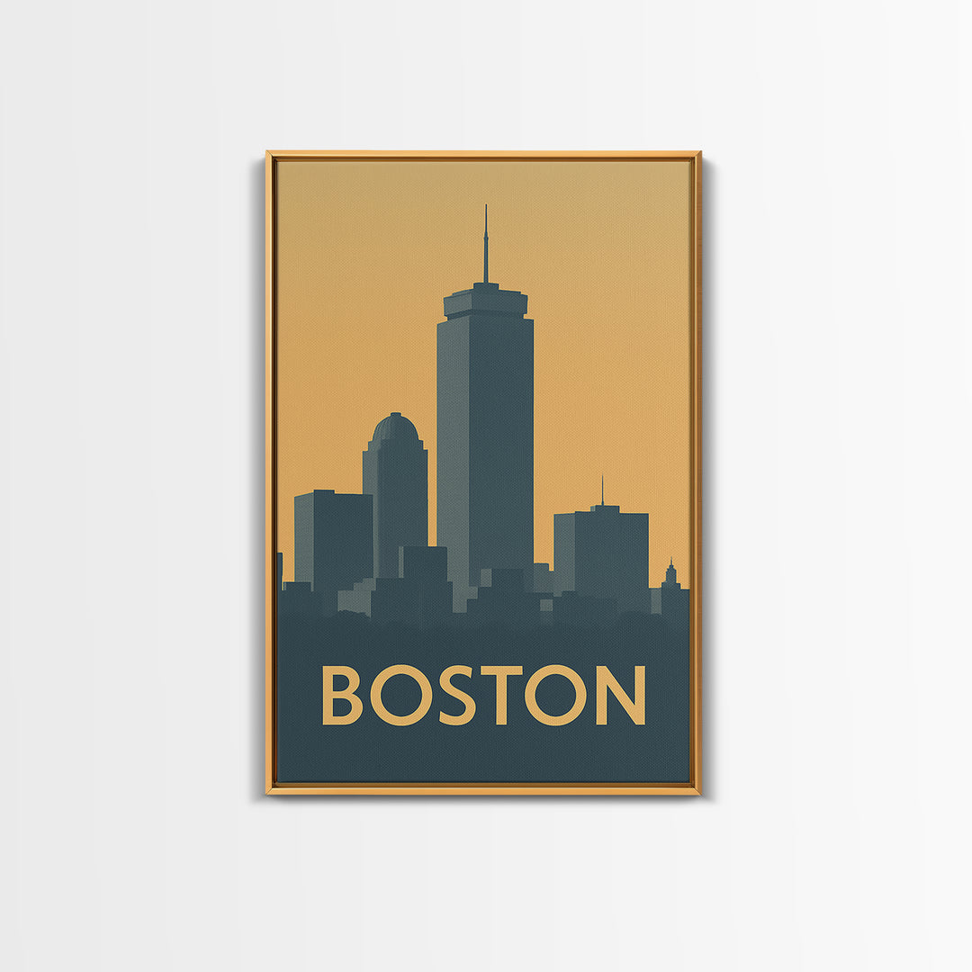 Boston Travel Poster, Canvas Print, Mid Century Travel Art, Boston Travel Art, Vintage City Poster, Vintage Travel Print, Travel Art Print