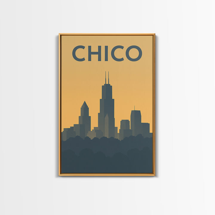 Chico California Travel Poster, Canvas Print, Vintage City Poster Art, Chico Wall Art, Vintage City Poster, Retro Travel Print, Poster Print