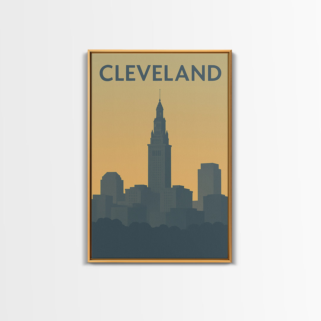 Cleveland Travel Poster, Canvas Print, Vintage City Poster Art, Cleveland Art Print, Travel Wall Art, Retro Travel Print, Travel Art Print
