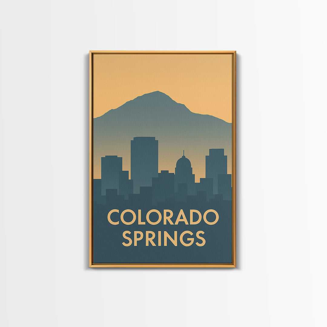 Colorado Springs Travel Poster, Canvas Print, Mid Century Travel Art, Colorado Springs Wall Art, Living Room Wall Art, Mid Century Wall Art