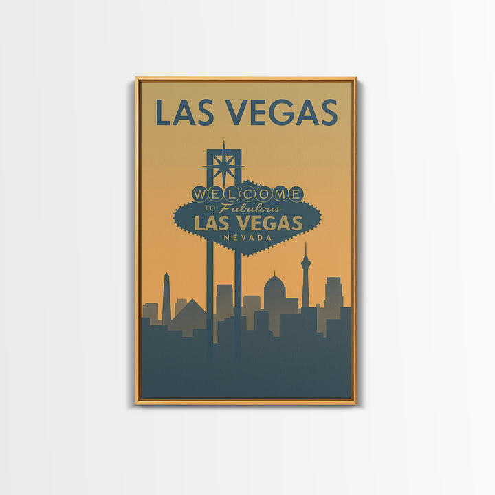 Las Vegas Travel Poster, Canvas Print, Minimalist Retro Wall Art, Las Vegas Travel Art, Mid Century Wall Art, Travel Poster Art