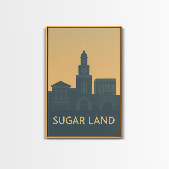 Sugar Land Travel Poster, Canvas Print, Mid Century Travel Art, Sugar Land Art Print, Travel Wall Art, Vintage Travel Print, Poster Art