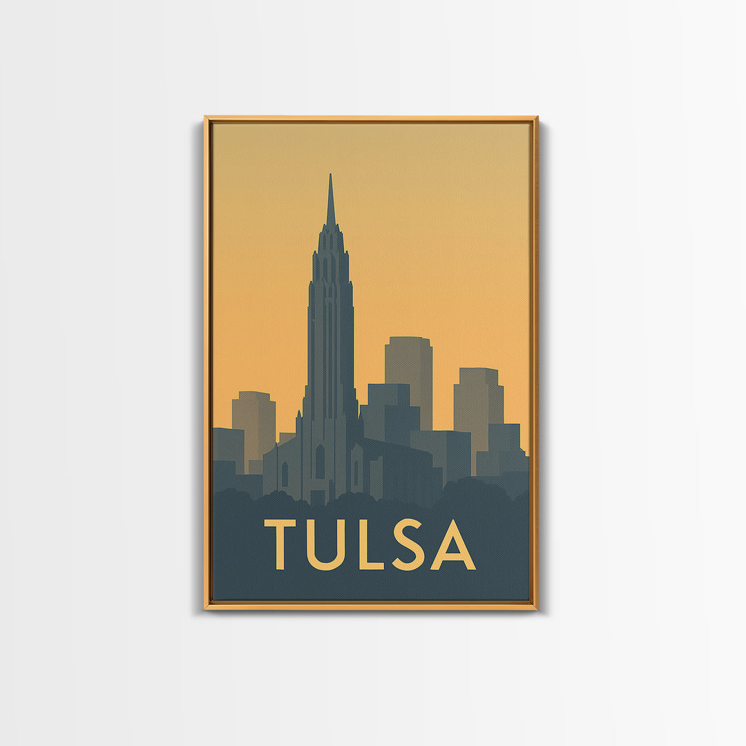 Tulsa Oklahoma Travel Poster, Canvas Print, Mid Century Travel Art, Tulsa City Art, Vintage Travel Art, Vintage City Poster, Art Print