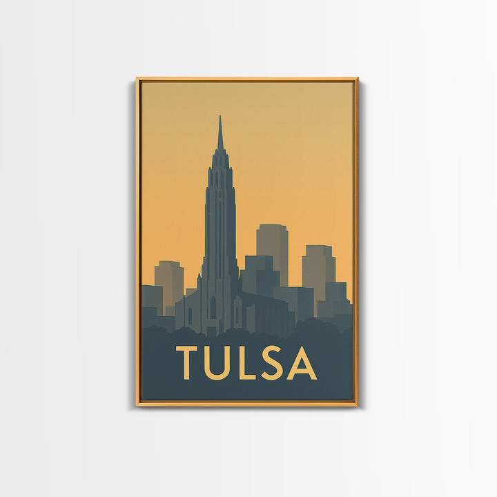 Tulsa Oklahoma Travel Poster, Canvas Print, Mid Century Travel Art, Tulsa City Art, Vintage Travel Art, Vintage City Poster, Art Print