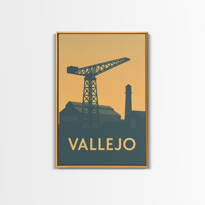 Vallejo California Travel Poster, Canvas Print, Vintage City Poster Art, Vallejo Wall Art, Poster Art, City Illustration, Fine Art Print