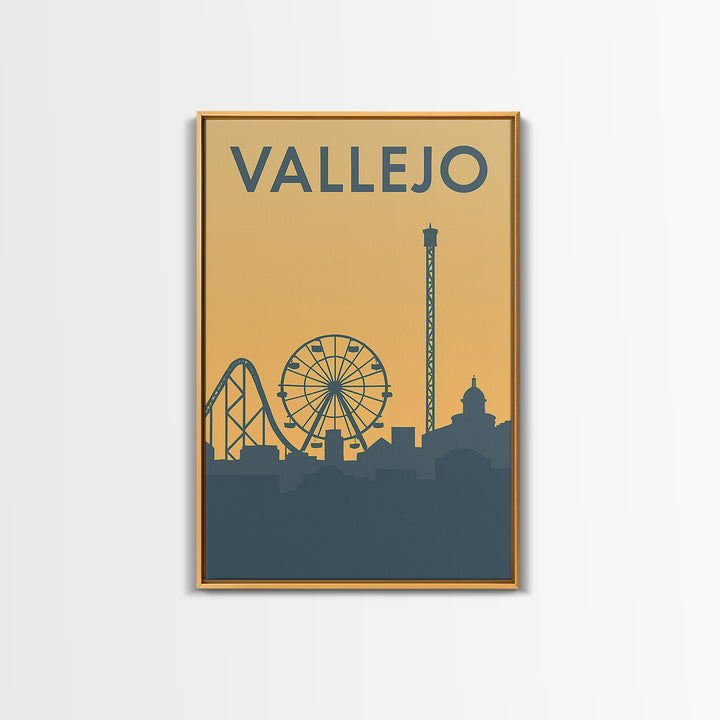 Vallejo Travel Poster, Framed Canvas Print, Mid Century Travel Art, Vallejo Travel Art, Vintage Travel Art, Gift For Travelers