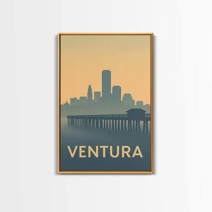 Ventura Travel Poster, Framed Canvas Print, Mid Century Travel Art, Ventura Art Print, Vintage Travel Art, Vintage Travel Print