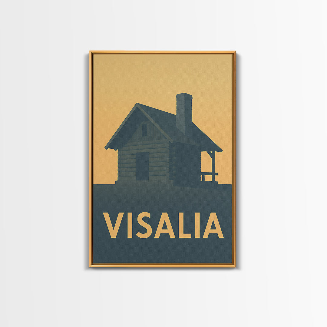 Visalia Travel Poster, Canvas Print, Sunset Skyline Wall Art, Visalia Wall Art, Travel Wall Art, City Travel Prints, Watercolor Skyline Art