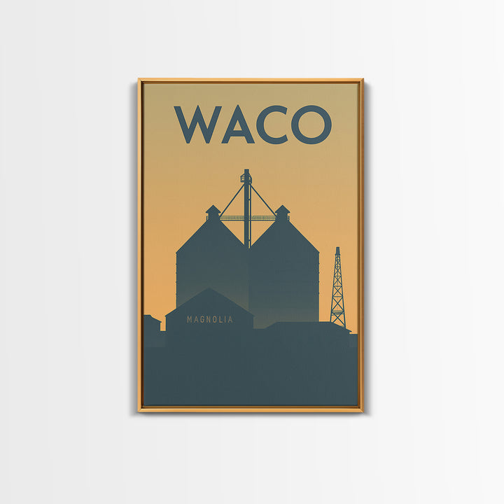 Waco Travel Poster, Canvas Print, Vintage City Poster Art, Waco Art Print, Mid Century Wall Art, Vintage City Poster, Vintage Travel Art