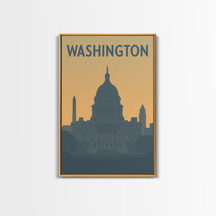 Washington Travel Poster, Canvas Print, Mid Century Travel Art, Washington Art Print, Living Room Wall Art, Eclectic Wall Decor