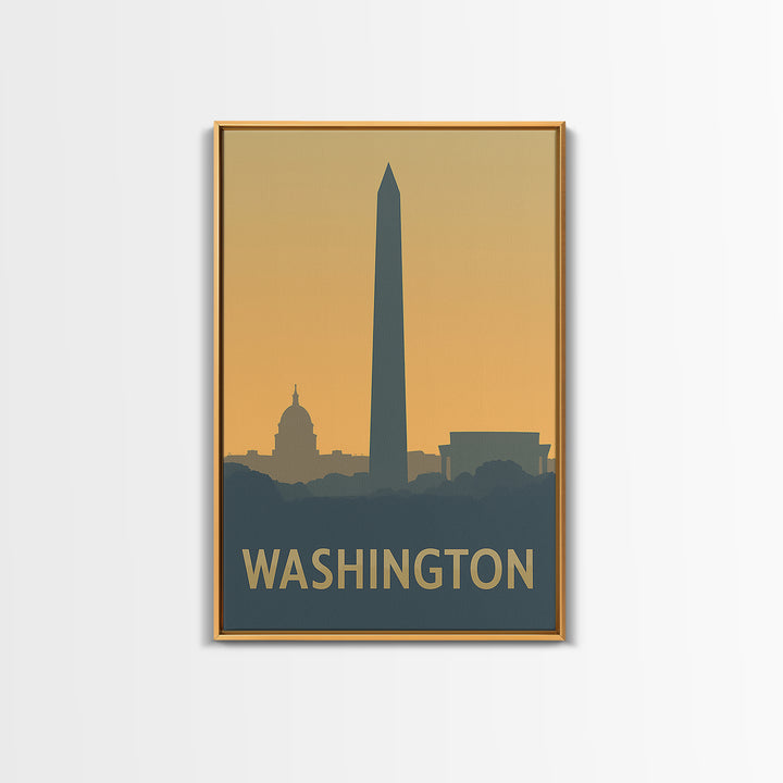 Washington Travel Poster, Canvas Print, Vintage City Poster Art, Washington Travel Art, Vintage City Poster, Gift For Travelers