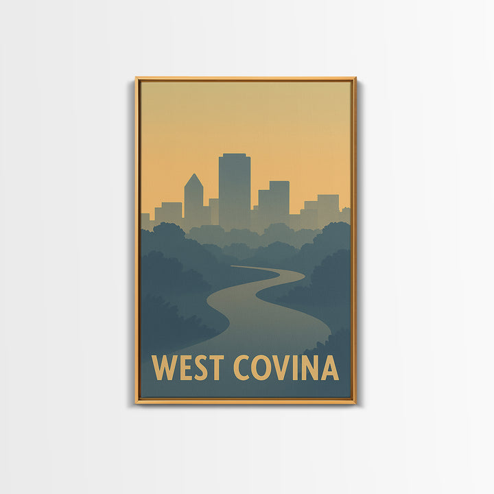West Covina Travel Poster, Canvas Print, Mid Century Travel Art, West Covina Poster Print, City Art Print, Travel Art Print, Travel Print
