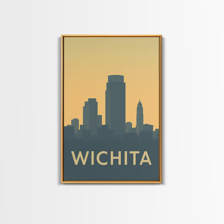 Wichita Travel Poster, Canvas Print, Mid Century Travel Art, Wichita City Art, Travel Wall Art, Travel Art Print, Wanderlust Decor