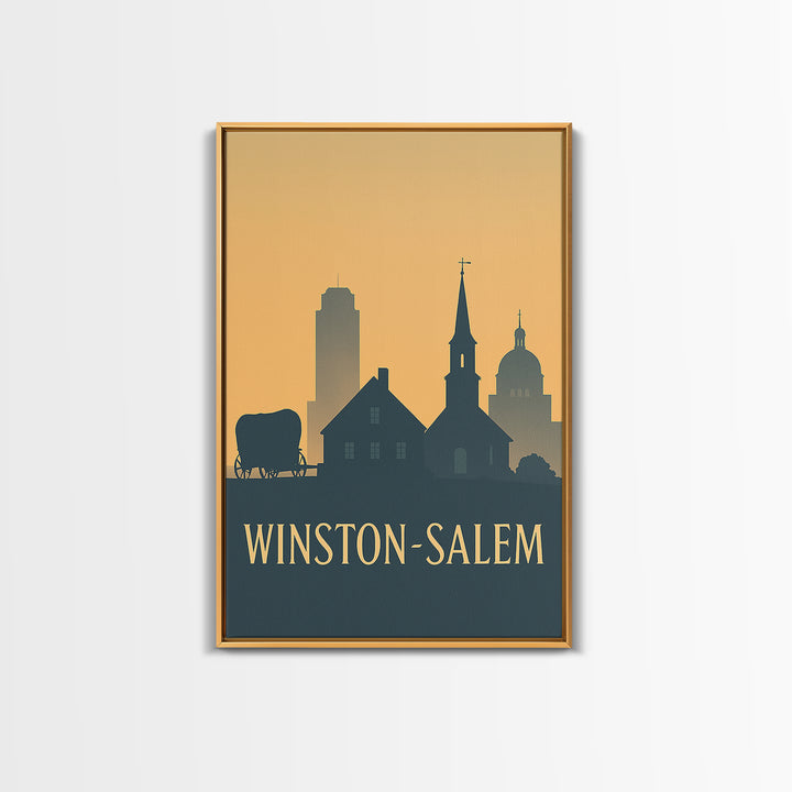 Winston Salem North Carolina Travel Poster, Canvas Print, Retro Wall Art, Winston Salem Art Print, Gift For Travelers, Vintage City Poster