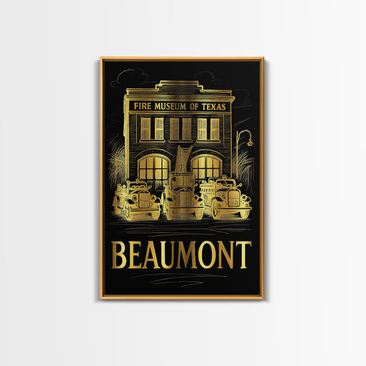 Beaumont Travel Poster, Canvas Print, Gold Sketch Wall Art, Beaumont City Art, Travel Poster Set, Fine Art Print, Mid Century Wall Art