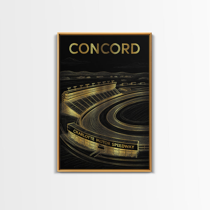 Concord California Travel Poster, Framed Canvas Print, Dark Background Poster Art, Concord Travel Art, Eclectic Wall Decor, Travel Wall Art