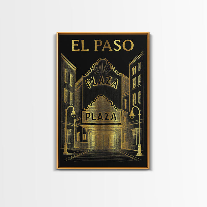 El Paso Texas Travel Poster, Canvas Print, Dark Background Poster Art, El Paso Art Print, Mid Century Wall Art, Poster Art, Poster Print