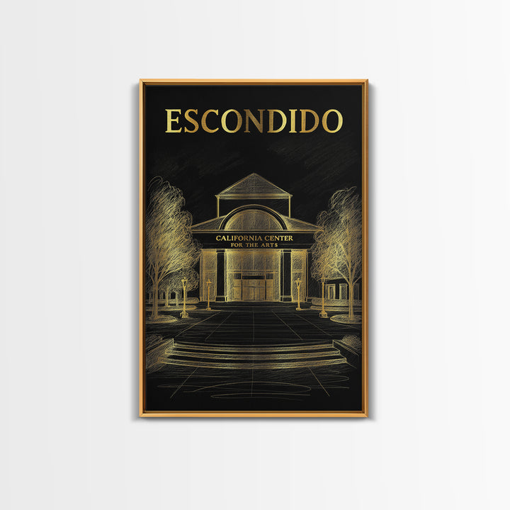 Escondido California Travel Poster, Canvas Print, Dark Background Poster Art, Escondido Art Print, Living Room Wall Art, Travel Art Print