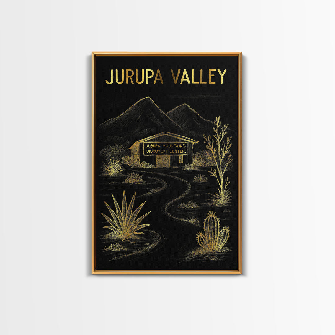 Jurupa Valley California Travel Poster, Canvas Print, Elegant Gold City Art, Jurupa Valley Wall Art, Gift For Travelers, City Travel Prints