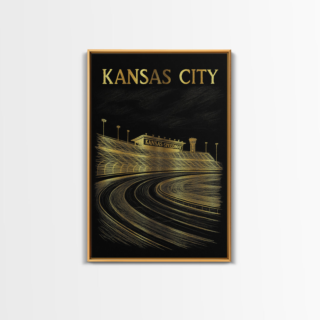 Kansas City Missouri Travel Poster, Canvas Print, Black And Gold Line Art, Kansas City City Art, Travel Wall Art, Wall Art, Design 1