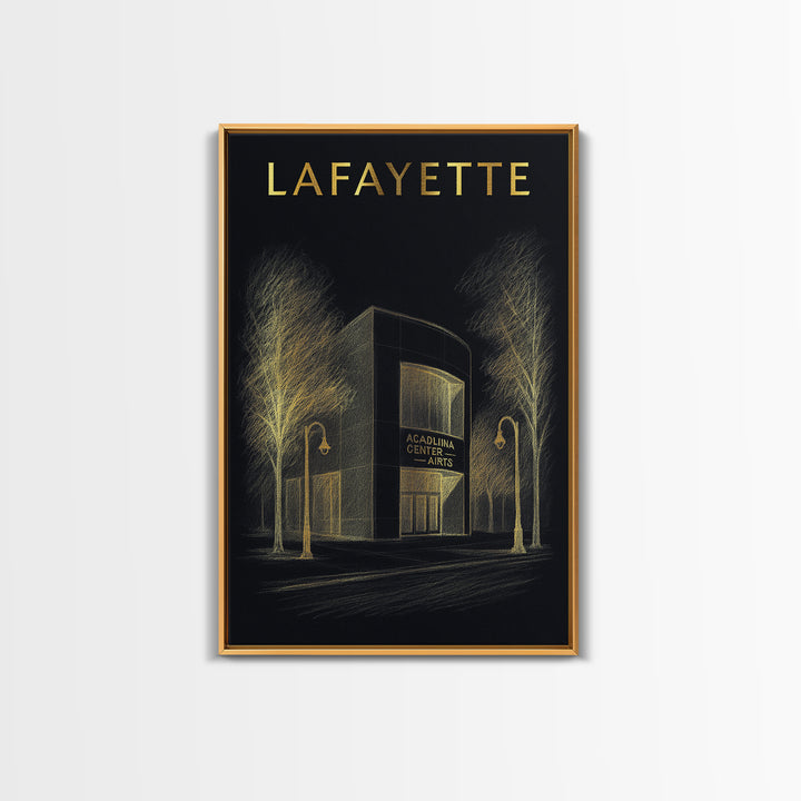 Lafayette Louisiana Travel Poster, Canvas Print, Dark Background Poster Art, Lafayette Poster Print, Fine Art Print, Vintage City Poster