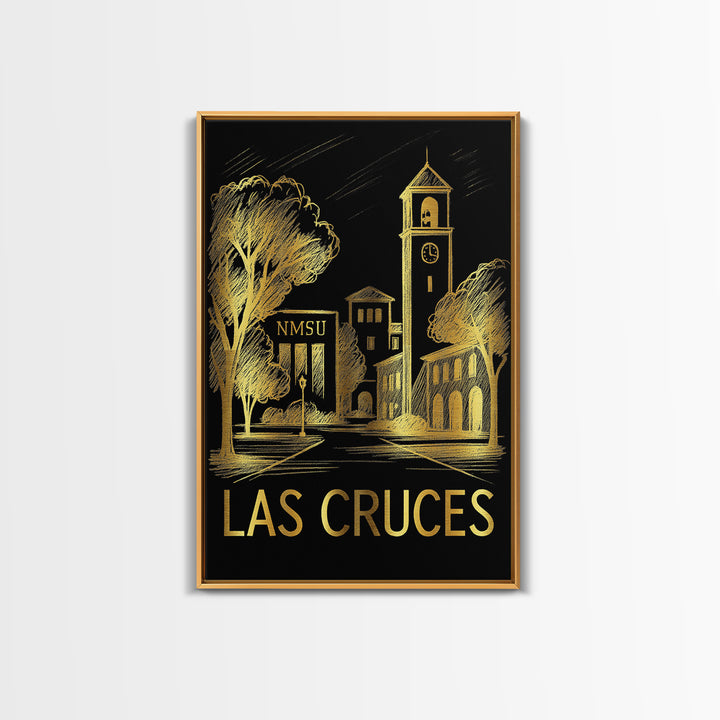 Las Cruces Travel Poster, Canvas Print, Black And Gold Line Art, Las Cruces Wall Art, City Travel Prints, Travel Poster Set, Travel Print