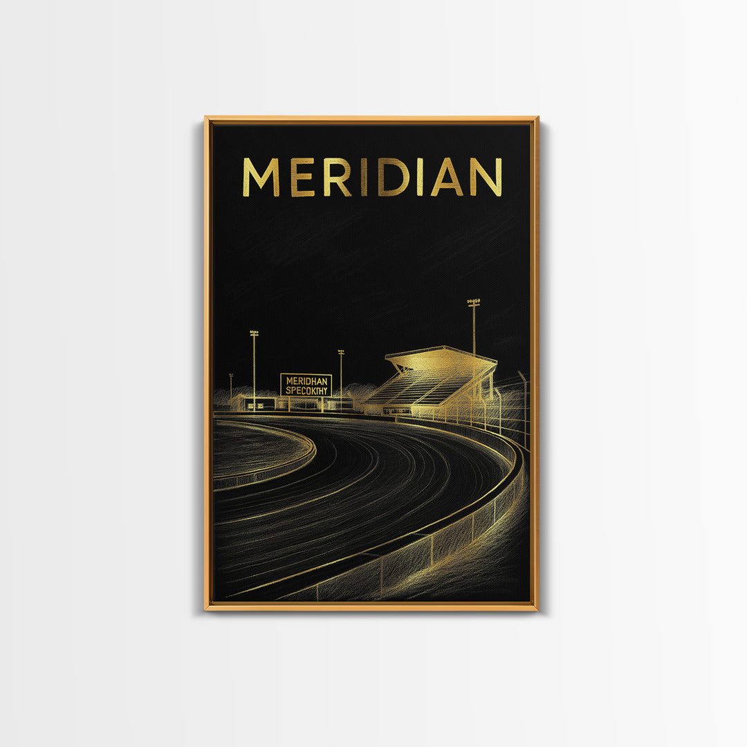 Meridian Idaho Travel Poster, Canvas Print, Black And Gold Line Art, Meridian Wall Art, Wall Decor, Fine Art Print, Gift For Travelers