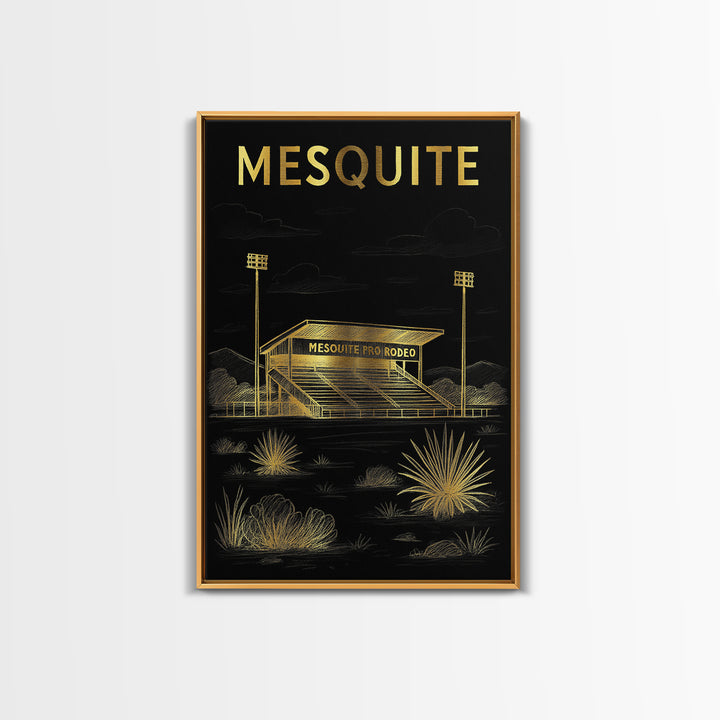 Mesquite Texas Travel Poster, Canvas Print, Dark Background Poster Art, Mesquite Wall Art, Gift For Travelers, Wanderlust Decor