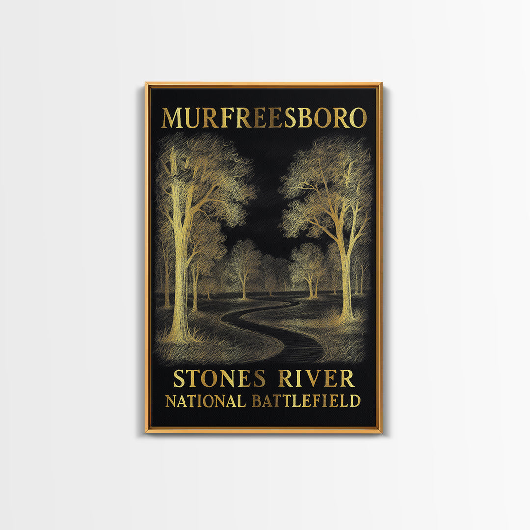 Murfreesboro Tennessee Travel Poster, Canvas Print, Dark Background Poster Art, Murfreesboro Poster Print, Poster Art, Travel Wall Art