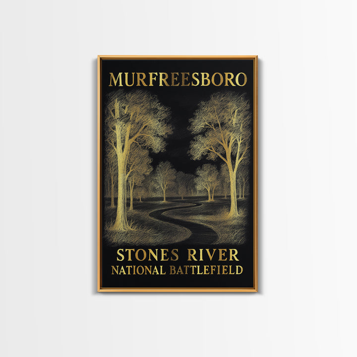 Murfreesboro Tennessee Travel Poster, Canvas Print, Dark Background Poster Art, Murfreesboro Poster Print, Poster Art, Travel Wall Art
