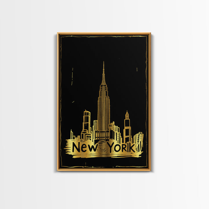 New York City New York Travel Poster, Canvas Print, Dark Background Poster Art, New York Poster Print, Wall Art, Wanderlust Decor