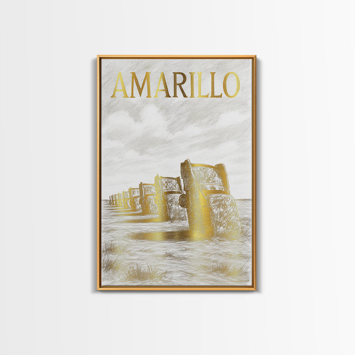 Amarillo Texas Travel Poster, Framed Canvas Print, Minimalist Poster Art, Amarillo Travel Art, Travel Wall Art, City Travel Prints, Wall Art