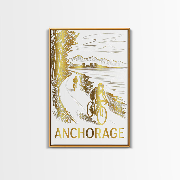Anchorage Travel Poster, Canvas Print, Elegant City Illustration, Anchorage City Art, Travel Poster Art, Mid Century Wall Art, Design 2