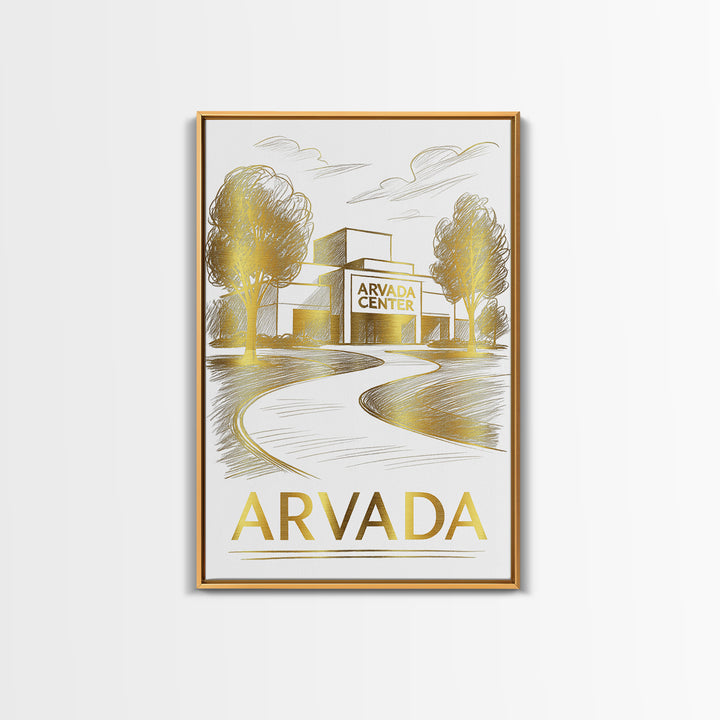 Arvada Travel Poster, Canvas Print, Elegant City Illustration, Arvada City Art, Gift For Travelers, Mid Century Wall Art, Vintage Travel Art