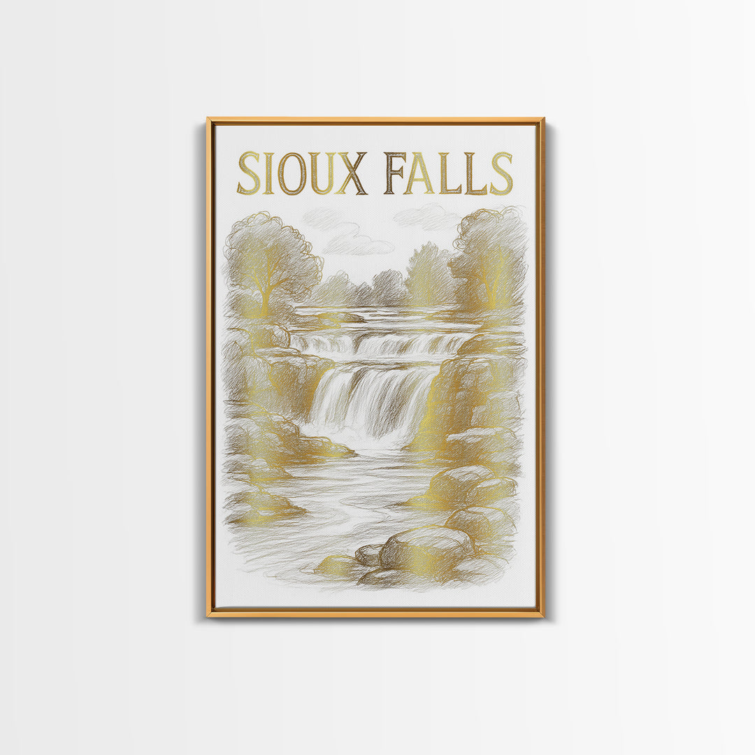 Sioux Falls South Dakota Travel Poster, Canvas Print, Minimalist Poster Art, Sioux Falls Art Print, Eclectic Wall Decor, Retro Travel Print