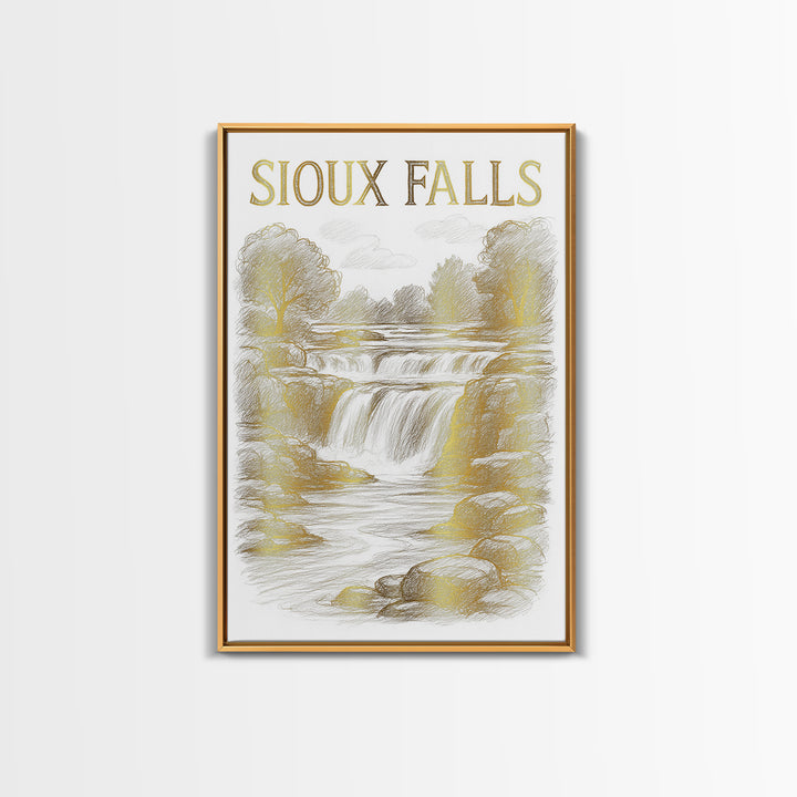 Sioux Falls South Dakota Travel Poster, Canvas Print, Minimalist Poster Art, Sioux Falls Art Print, Eclectic Wall Decor, Retro Travel Print