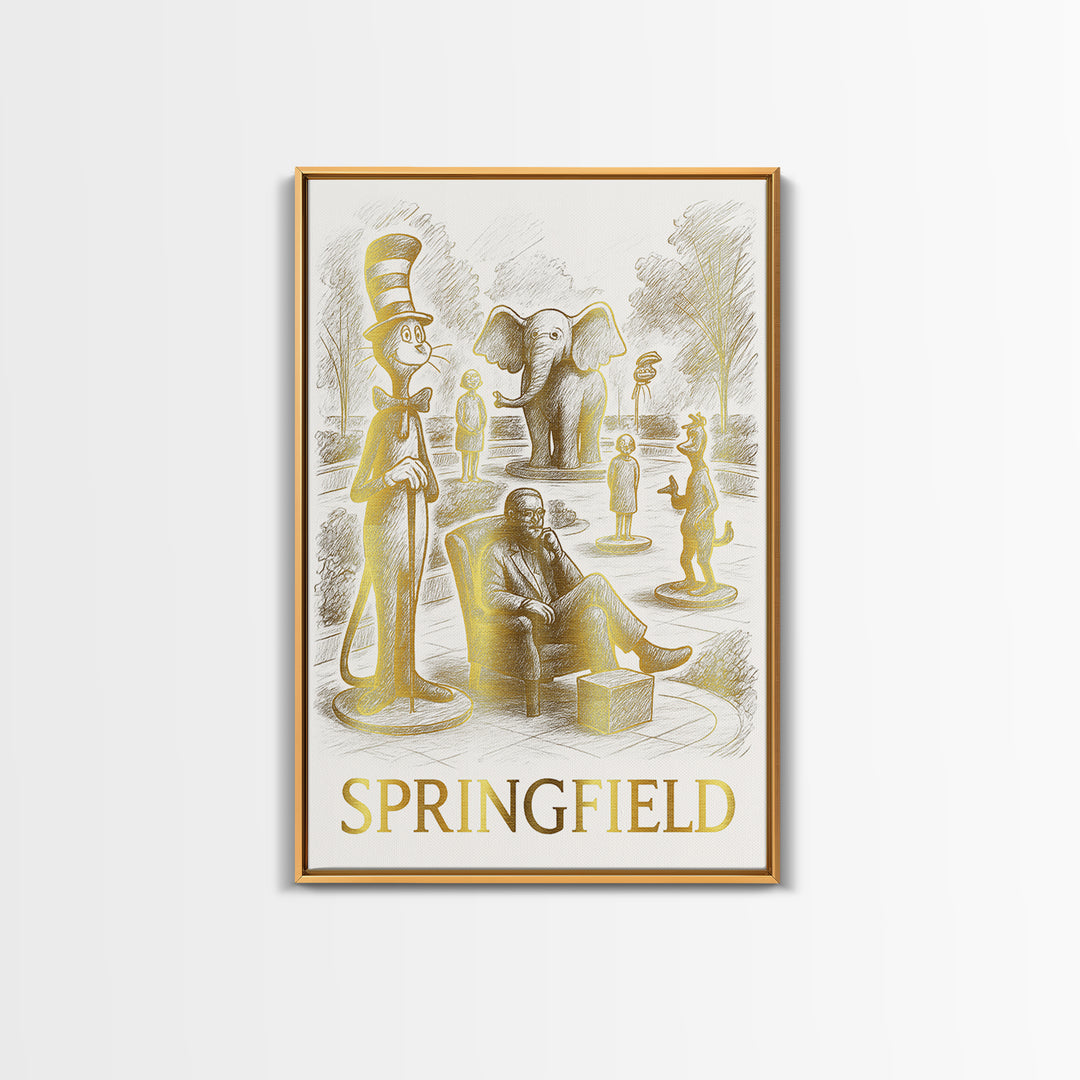 Springfield Travel Poster, Canvas Print, Minimalist Poster Art, Springfield Wall Art, Travel Poster Set, Vintage City Art, Travel Art Print