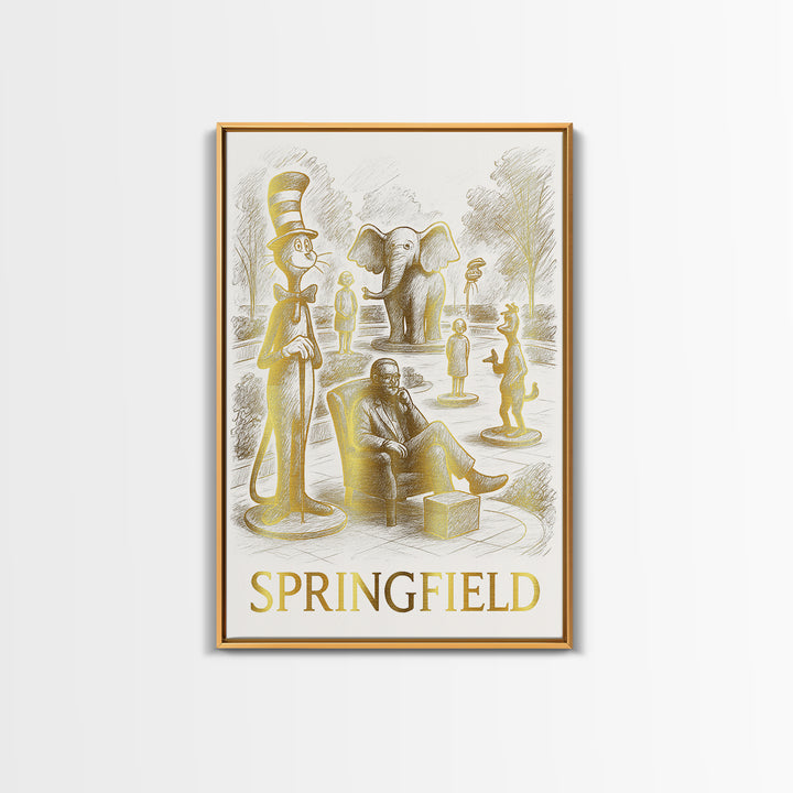 Springfield Travel Poster, Canvas Print, Minimalist Poster Art, Springfield Wall Art, Travel Poster Set, Vintage City Art, Travel Art Print