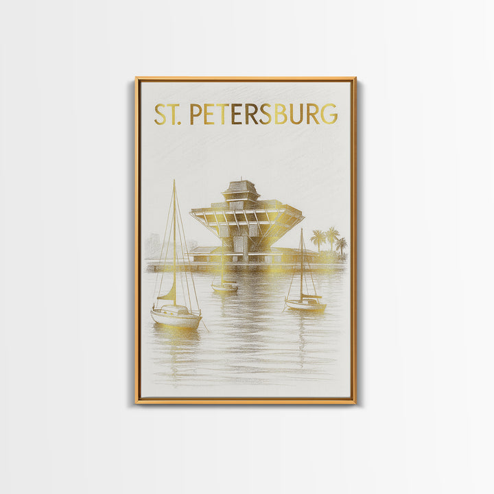 St Petersburg Florida Travel Poster, Canvas Print, Minimalist Poster Art, St Petersburg Poster Print, Mid Century Wall Art, Fine Art Print