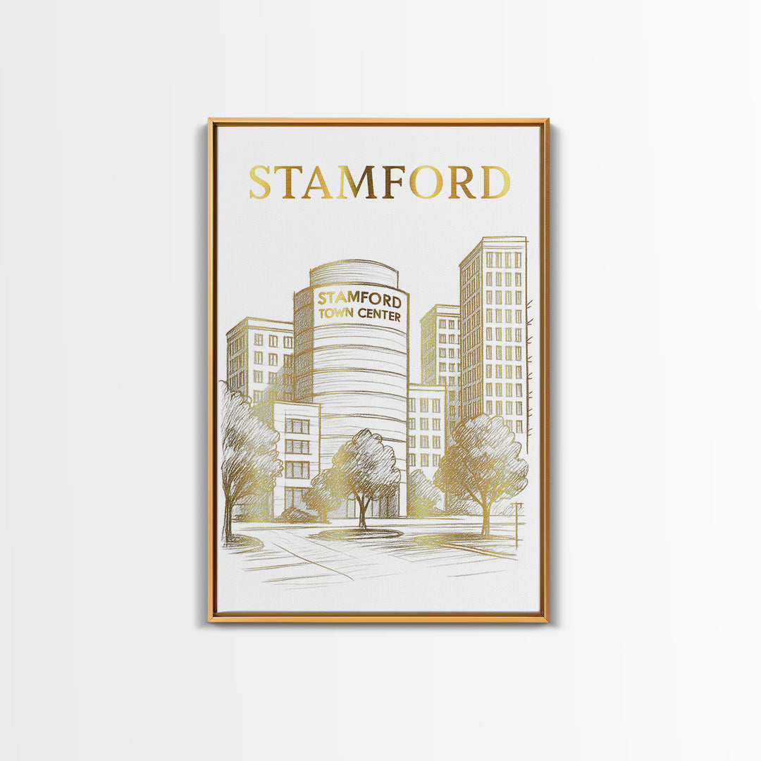 Stamford Connecticut Travel Poster, Canvas Print, Minimalist Poster Art, Stamford Print, Art Print, Gift For Travelers, Travel Poster Set