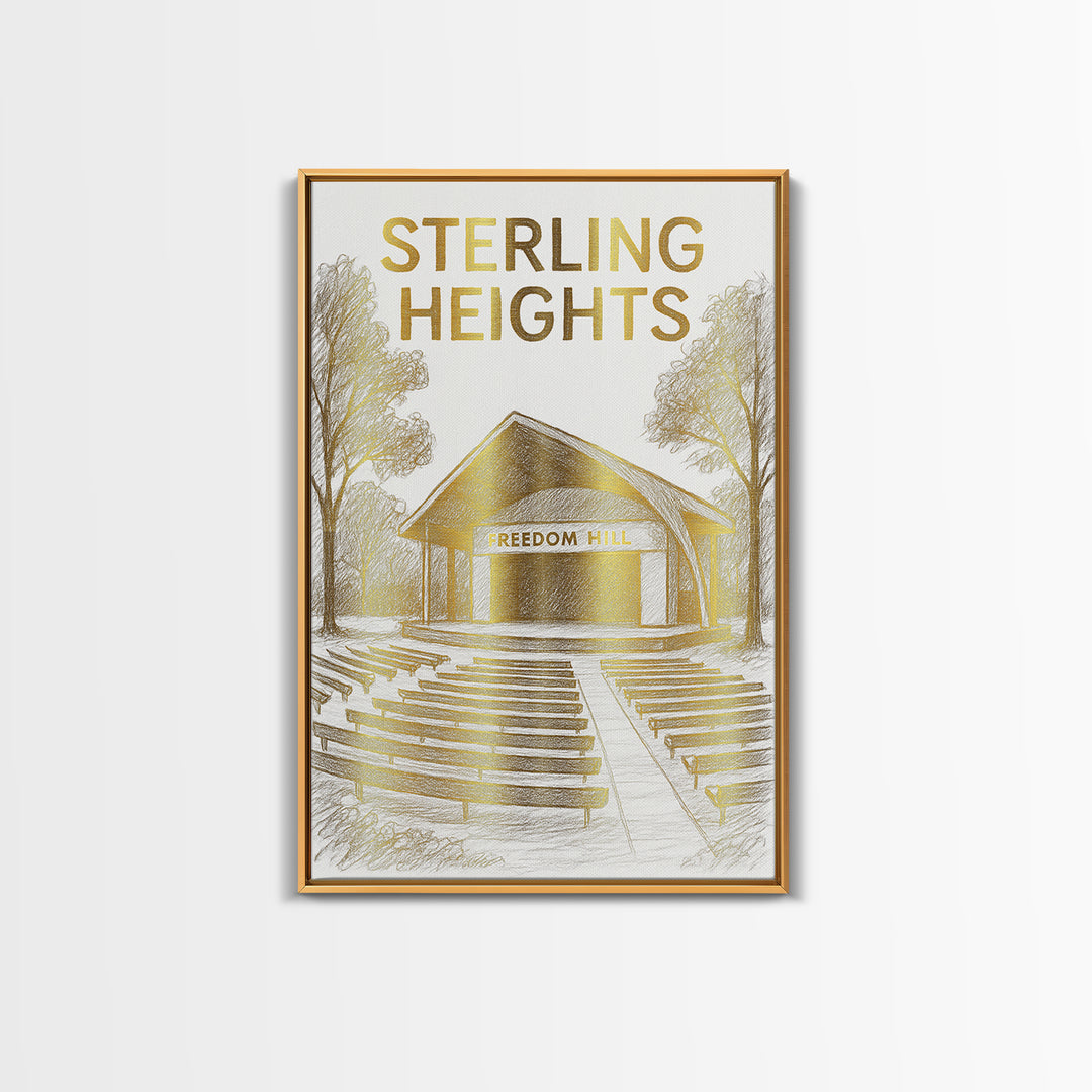 Sterling Heights Michigan Travel Poster, Canvas Print, Minimalist Poster Art, Sterling Heights Travel Art, City Art Print, Wanderlust Decor
