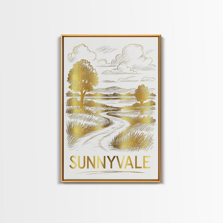 Sunnyvale Travel Poster, Canvas Print, Minimalist Poster Art, Sunnyvale Wall Art, Wanderlust Decor, Fine Art Print, Modern Wall Decor