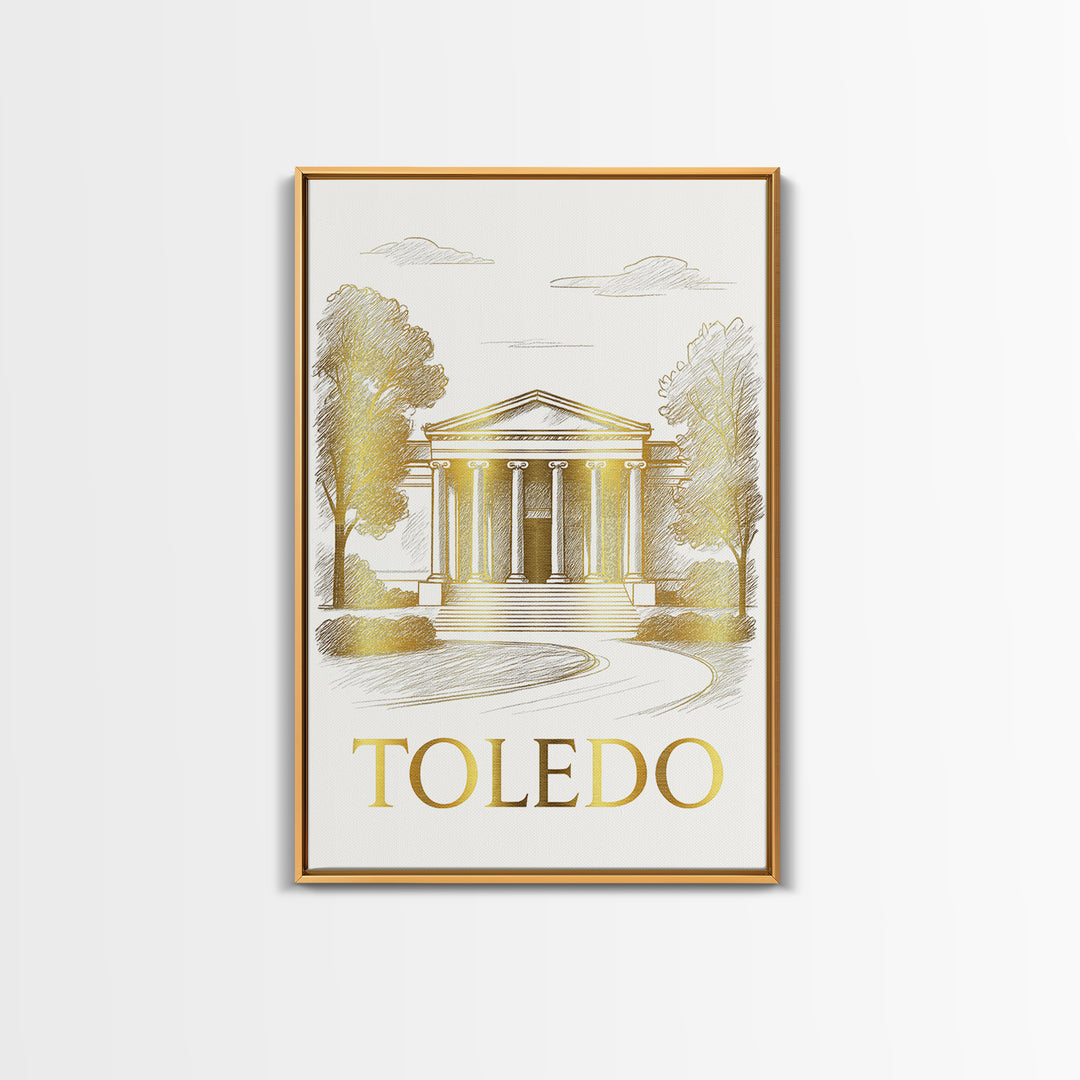 Toledo Travel Poster, Canvas Print, Minimalist Poster Art, Toledo Art Print, Fine Art Print, Vintage City Poster, Vintage Travel Print