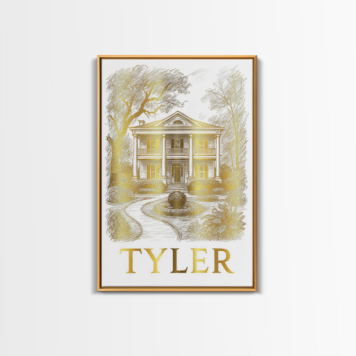 Tyler Travel Poster, Canvas Print, Elegant City Illustration, Tyler Wall Art, Fine Art Print, Travel Poster Art, Gift For Travelers