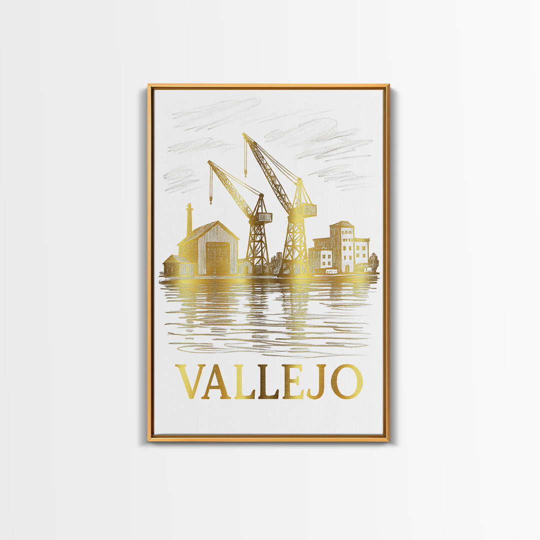Vallejo Travel Poster, Canvas Print, Elegant City Illustration, Vallejo Poster Print, Eclectic Wall Decor, Gift For Travelers, Wall Art