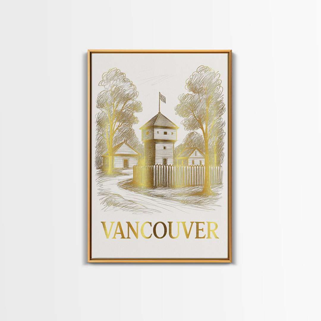 Vancouver Travel Poster, Canvas Print, Elegant City Illustration, Vancouver City Art, Vintage City Art, City Art Print, Vintage City Poster