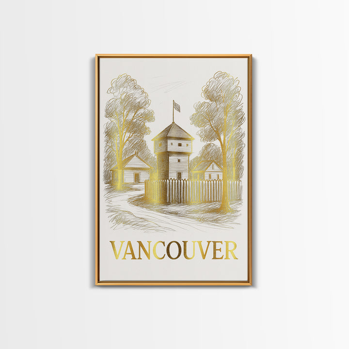 Vancouver Travel Poster, Canvas Print, Elegant City Illustration, Vancouver City Art, Vintage City Art, City Art Print, Vintage City Poster