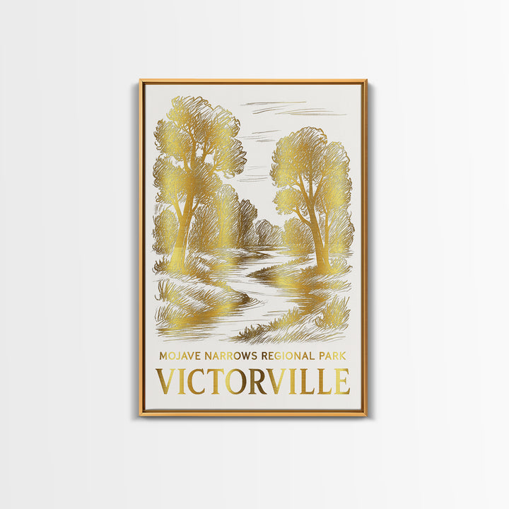 Victorville Travel Poster, Canvas Print, White And Gold Sketch Art, Victorville City Art, City Art Print, Vintage Travel Art, Design 2