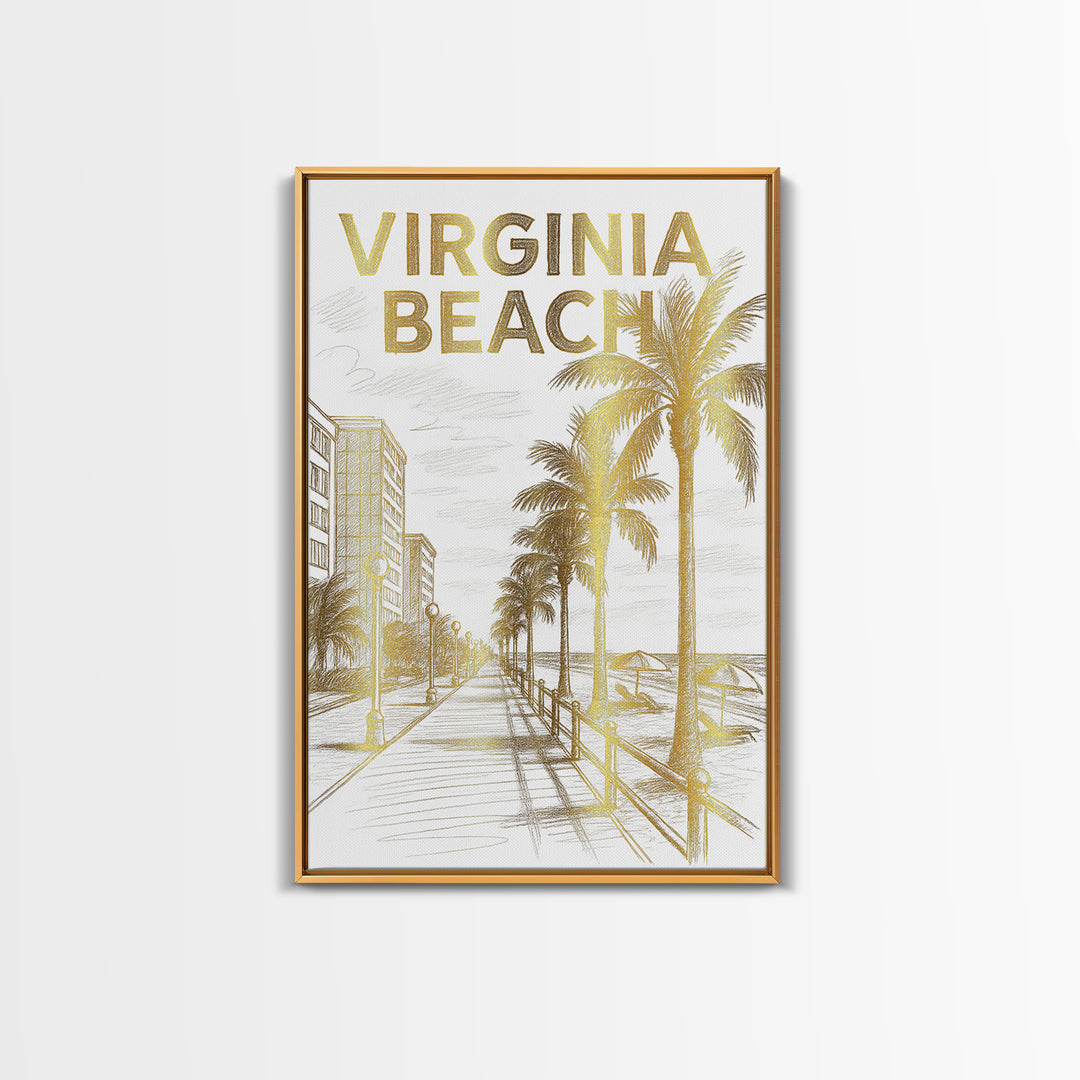 Virginia Beach Virginia Travel Poster, Canvas Print, Minimalist Poster Art, Virginia Beach Art Print, Home Office Decor, Gift For Travelers