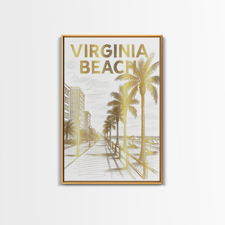 Virginia Beach Virginia Travel Poster, Canvas Print, Minimalist Poster Art, Virginia Beach Art Print, Home Office Decor, Gift For Travelers